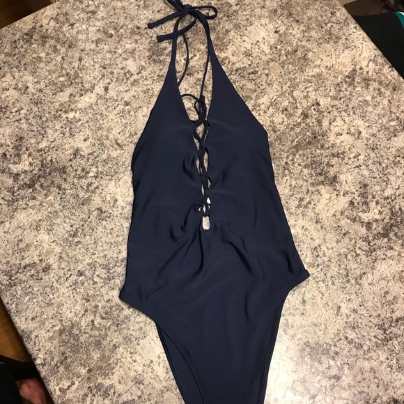 Aerie Swimsuit One Piece Navy Brand New - Picture 2 of 4